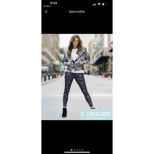 Zyia Acitve Leggings Size 2 Silver Camo Supreme Hi-Rise 7/8 24" New With Tags